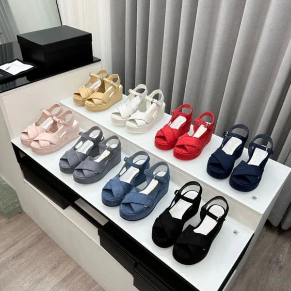 Top Quality Sandals Women shoes High Quality Genuine Leather Fashion Slippers Heels Slingback Party Shoes Dress Brand Designer Luxury New Styles Wedge with box