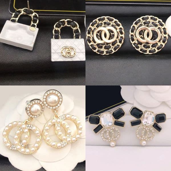 925 Stainle Geometry Simple Silver Steel Cro Stud Round Pattern Crytal Rhinetone Pearl Earring Charm Women Wedding Party Jewerlry Chritma