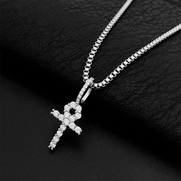 Jewelry Hip Hop 2mm 18k 925 Silver Inlaid IGI D Color Moissanite Cross Pendant Necklace Jewelry Can 14k Be Worn with GRA Single Stone Chain