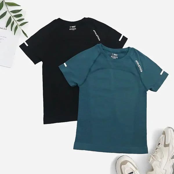 Women Seamless Yoga TShirt 2 Piece Set Fitness Workout Gym Training Athletic Short Sleeve Top Letter Tshirts 260324