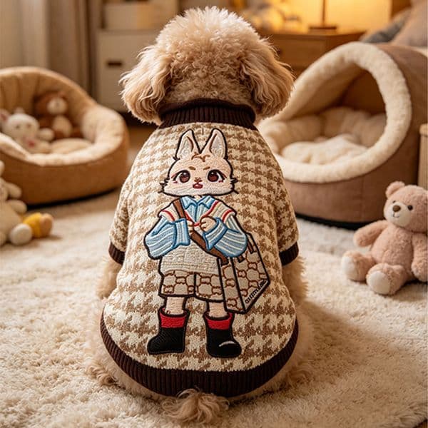 College-style Mr. Rabbit Pet Knitwear