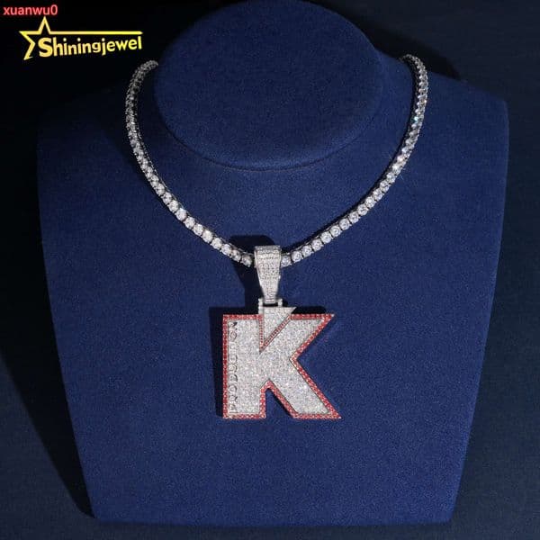 Hip Hop Jewelry Real 925 Sterling Silver Pendant Fully Iced Out VVS D Color Moissanite Men Style Custom Letter Pendant