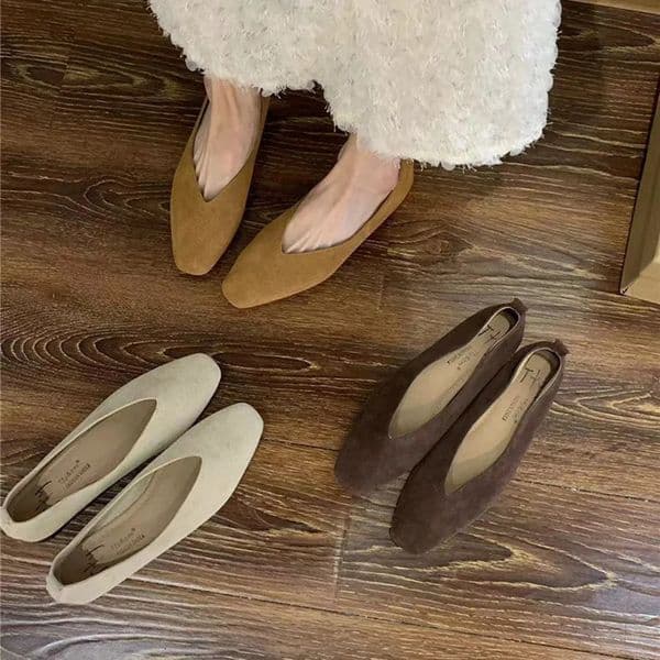 Bailamos Womens Square Toe Vintage Flats Soft Loafers Comfortable Leather Ballet Shoes for Female Dress Shoes Mujer 260415BJ