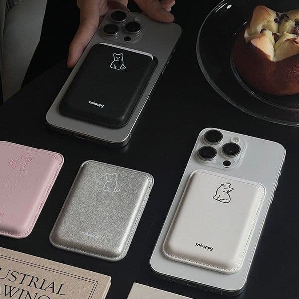 Original PU Korean ins-style magnetic leather case suitable for iPhone Apple simple card holder cross-border