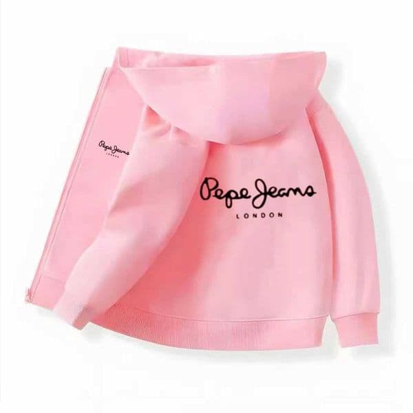 Age 2-12 Kids Zip black pink Hoodie tops Casual Sweatshirt Boys Girls letter Print Autumn Winter Trendy Outerwear S260416