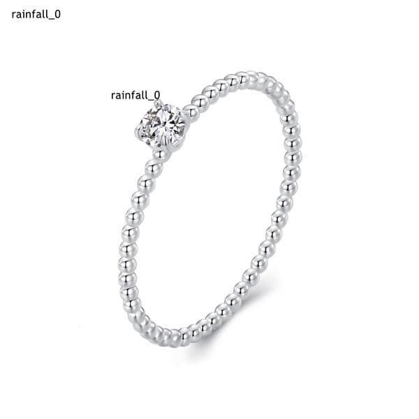 Beaded Circle Moissanite Ring S925 Sterling Silver Platinum Plated Simple Jewelry Ring