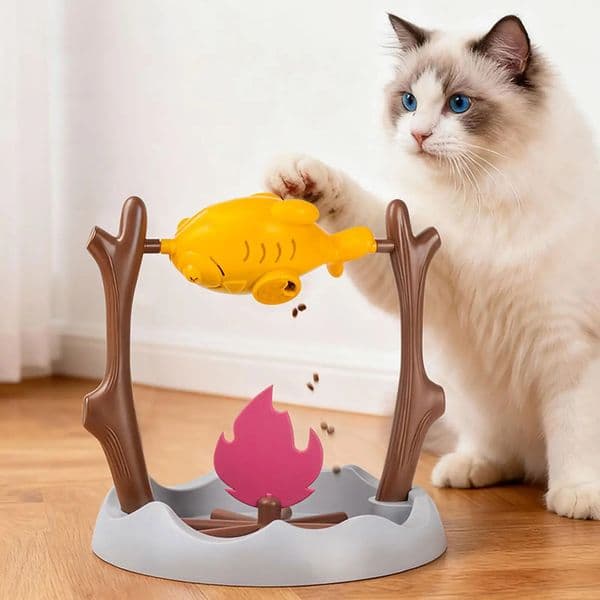 Creative Cats Slow Feeding Snack Toy Pet Interactive Food Feeding Device Educate Toys Fun Roast Chicken Leg 360 Rotating Feeder 260414