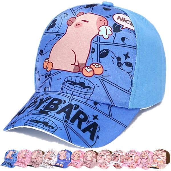 Childrens Cartoon Capybara Printed Cap Boys Girls Outdoor Sunshade Cute Capibara Hat Lovely Kids Baseball 260415
