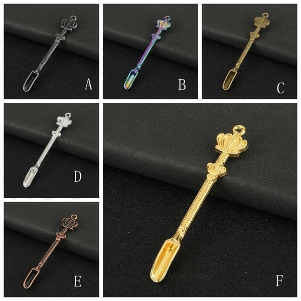 83mm Crown Style Metal Mini Small Shovel Portable Model Wax Tool Spoon For Spice Powder Oil Measuring Kitchen Smoking