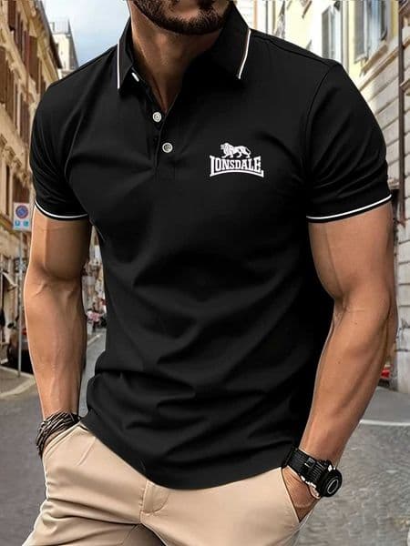 New mens high-quality short-sleeved polo shirt with lion print - summer fashionable casual breathable cool T-shirt top X260417
