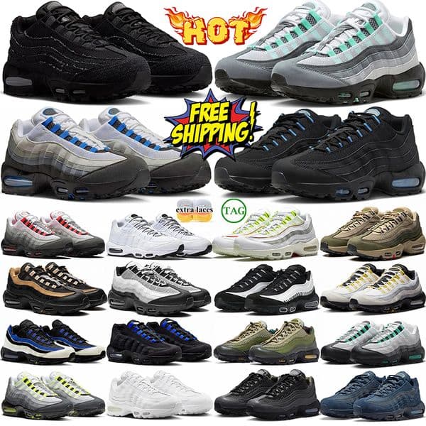 free shipping men 95s running shoes 95 designer sneakers mens outdoor sports trainers chaussure scarpe Plate-forme silver black white grey size40-46