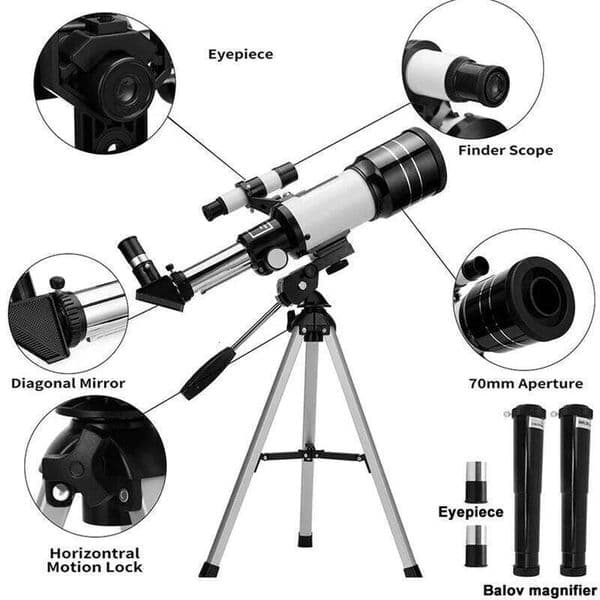 UJK Professional Astronomical Telescope F30070 Monocular 150 Times Zoom HD Night Vision View Moon Star AZM70300 Stargazing 26W0418