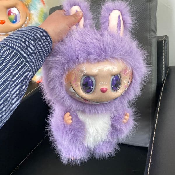 38cm NEW Purper Labubu Angel in Clouds ZIMOMO I Found You Cute Vinyl Face Doll Big Tall Plush Toy