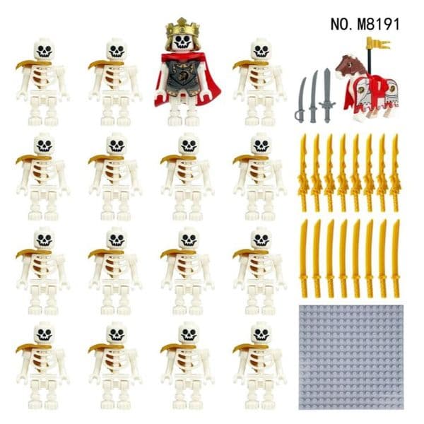 Medieval Skeleton Army Building Block Figures