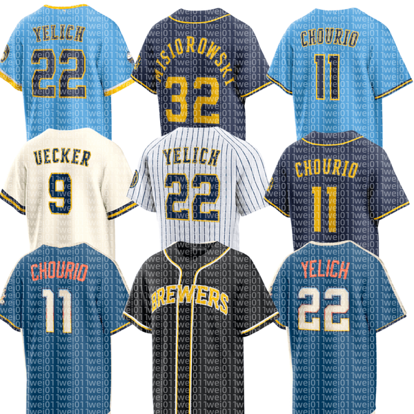 Brewers Baseball Jersey Joey Ortiz Gary Sanchez Jake Bauers Brandon Lockridge Luis Rengifo David Hamilton Bob Uecker Andrew Vaughn Brandon Woodruff Quinn Priester