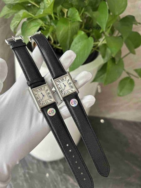 Top quality tanks watch super clone watch luxury watch women designer mens watch swiss quartz movement leather strap sapphire glass 22mm with box 98M6