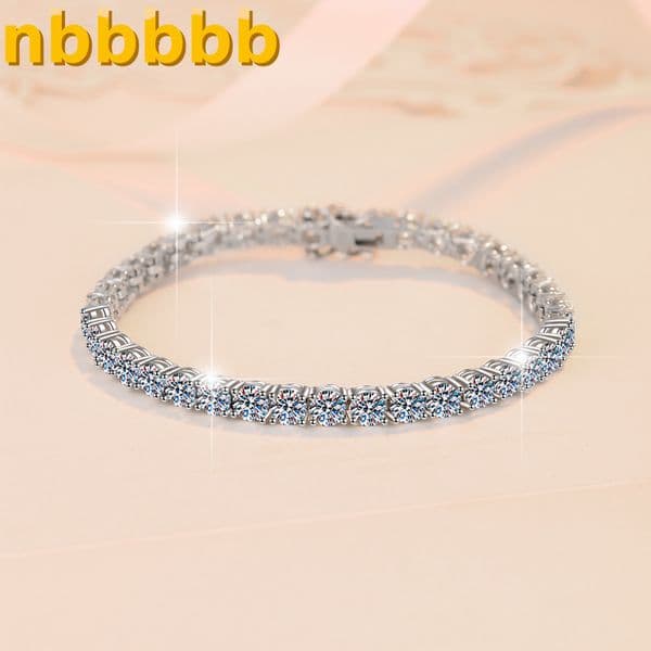 USA Stock Fashion VVS Moissanite Diamond Tennis Bracelet Luxury Womens Men 925 Sterling Silver Lab Grown Mossanite Jewelry