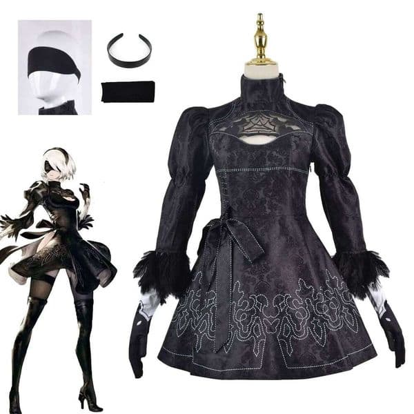 Nier Automata Cosplay Costume Yorha 2B Outfit Games Suit Women Role Play Costumes Girls Halloween Party Fancy Dress