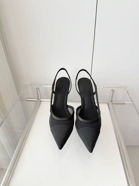 10A High-Quality Luxury Designer New Casual Fashion Women's Mesh Pointed Toe Back Strap High Heel Sandals8.3cm