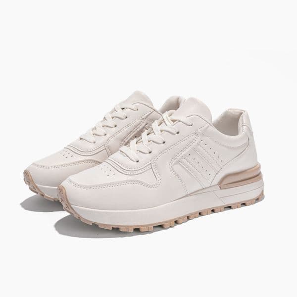 New hot selling high-quality women's beige thick soled casual retro running sports shoes