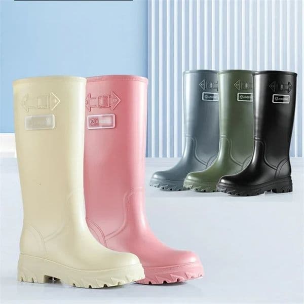 High Water Boots Woman Rain Rubber Shoes Waterproof Galoshes Garden Work Safety Rainboots Female Footwear Botas Lluvia Femenina 260413BJ