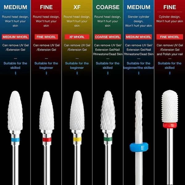 Nail Drill Machine Ceramic Carbide Bit Rotate Burr Milling Nail Cutter Bits Electric electric nail file Drill Machine For Manicure Pedicure Tools Supply