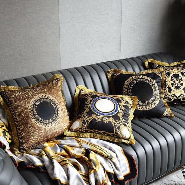 Designer pillow light luxury double-sided printed sofa pillow comfortable decoration model room cushion home decor Y260520