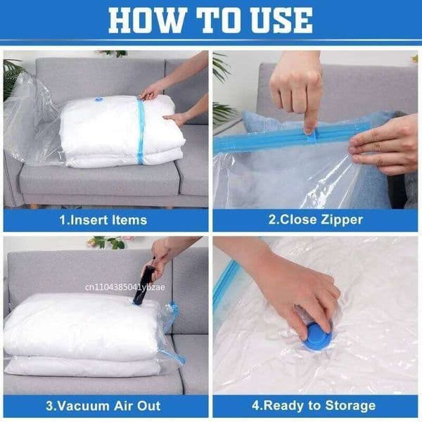 FRH 1 Thickened Compression Bag,Transparent Quilt Vacuum Bags, Household Clothing Storage and Sorting Bag 26W0418