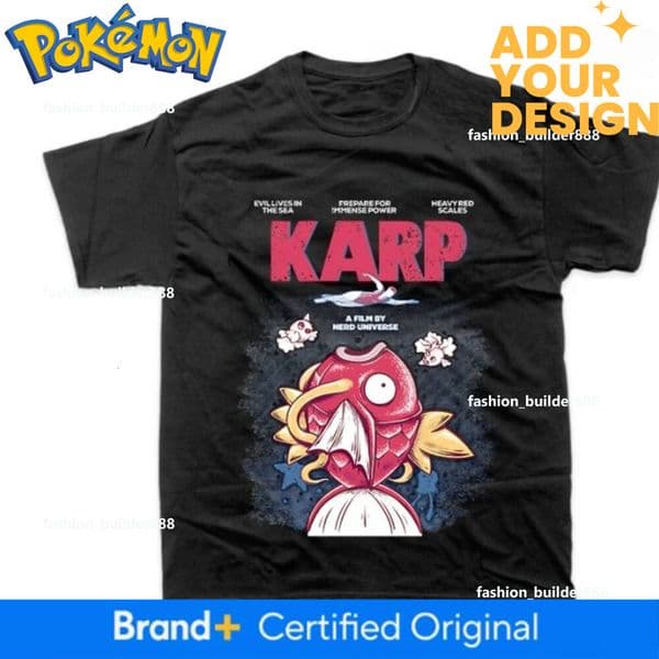 Jaws Magikarp Pokemon Anime Graphic T-Shirt For Fans Men's 2026 Summer Fashion Oversize Street Casual Y2k Streetwear Clothing