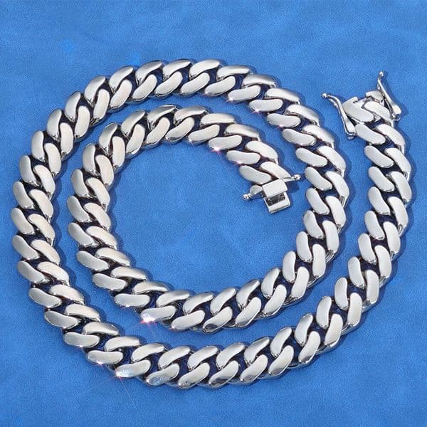 Jewelry Hip Hop smooth Cuban chain s925 sterling silver men's necklace light luxury niche high-end custom jewelry