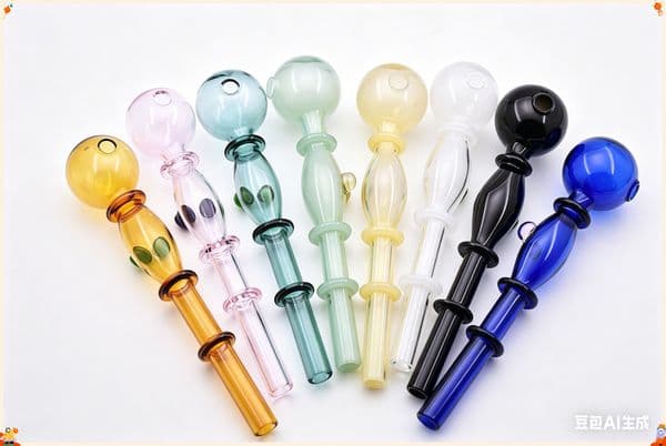 Travel Colorful 5.5Inch Alien Style Mid Nubs Designed Glass Oil Burner Pipe With 30mm Big Ball Bubbler Head Bowl smoking hand straw tube nails pipes