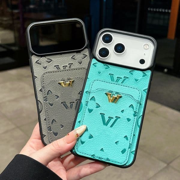 New Designer Mobile Phone Case for iPhone 17 Pro 16 15 Pro Max 14 13 High Quality PU Leather Insert Card Phone Protection Case Fashionable Luxury Rear Cover Case AAA