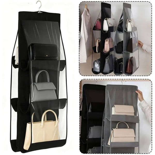 Handbag Hanging Non-Woven Multi-Layer Wardrobe Dustproof Double-Sided Storage Bag 26Y0415