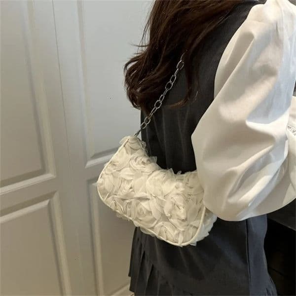 Elegant Rose Flower Shoulder Bag Womens Bridal Handbag Embellished Wedding Clutch Purse Evening Party Bag Bride Accessories 251106BJ
