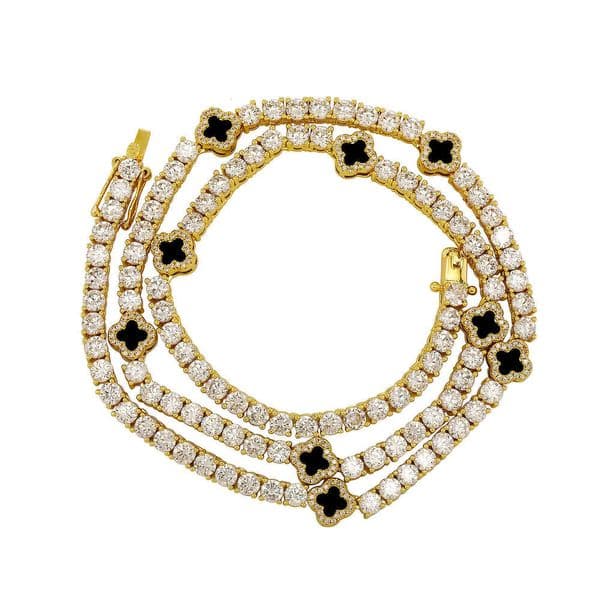 style bracelet Luxury Jewelry four-leaf clover Moissanite tennis chain necklace for women exquisite and high-end clavicle chain factory customized