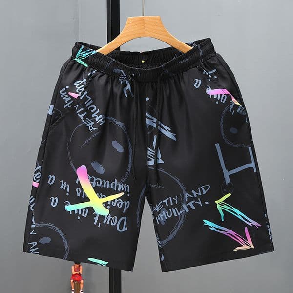 2026 Summer New Design Men's Lightweight Quick-drying Printed Lettering Outdoor Leisure Trendy Sports Large-sized Personalized Beach Pants