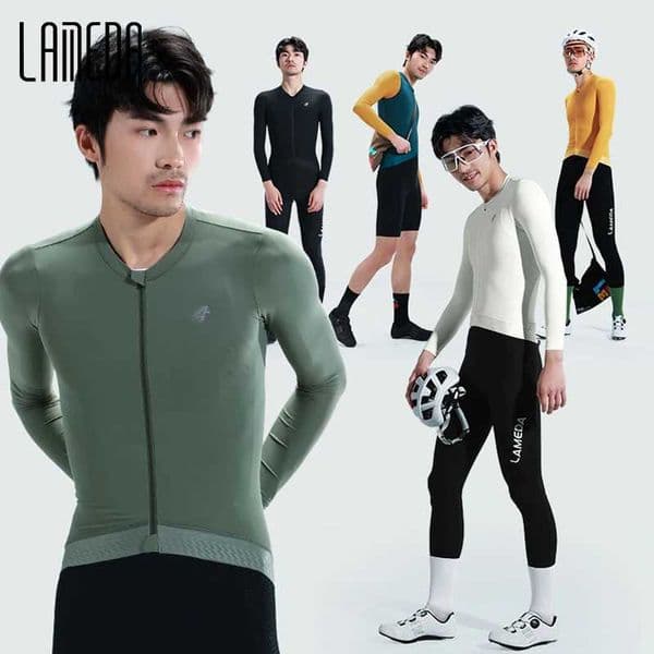 Lameda Men Long Sleeve Quick Dry Cycling Jersey Full Zipper With kets Slim Fit Bike Jerseys For Men Mtb Cycling Clothing S260416