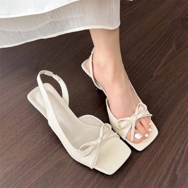 Summer Open Toe Thick Heel Women Sandals Fashion Butterfly-knot Stripper Party Shoes Ladies Elegant Singbacks Sandalias 260403BJ