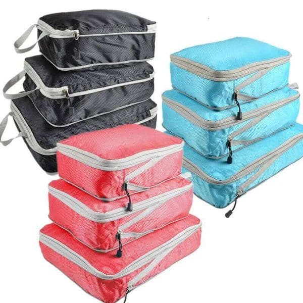 Compression Packing Cubes Suitcase Luggage Organizer Set Zipper Foldable Storage Bag for Clothes Shoes Travel Accessories 26W0418
