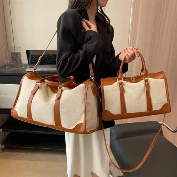Women Travel Storage Handbag Vintage Fitness Luggage Bag Single Shoulder Crossbody Bag Large Nylon PU Leather Bag Handbags 251114BJ
