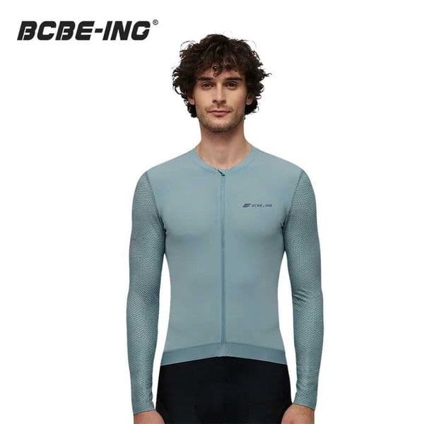 BCBE-ING Men Cycling Jersey Long Sleeve Summer Lightweight Breathable Mesh Fabric Race Riding Jersey Top Maillot Ciclismo Hombre S260416