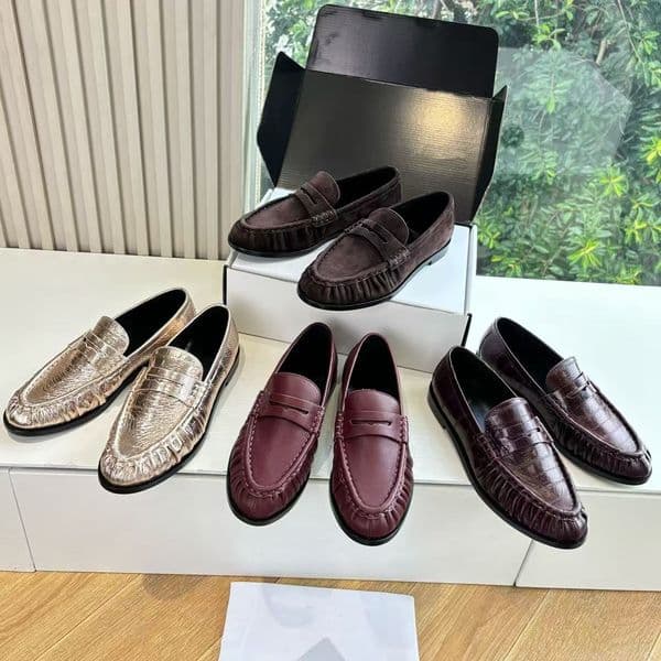 new model High quality brown Suede Women's Men's loafers slip on shoes Flat heel dress shoes designer loafers for women laidy holiday Leisure Driving shoes Mule box