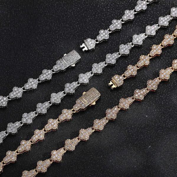 Hip-hop European and American style necklace with copper inlaid zirconia cross, unisex necklace, light luxury niche design, versatile collarbone chain