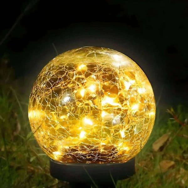 Best-selling Solar Glass Crack Ball Ground Plug Outdoor Waterproof Lawn Garden Landscape Ambient Light