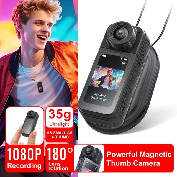 High-definition pet camera DV, magnetic neck-mounted, outdoor cycling recording, long-lasting thumb-sized action camera recorder