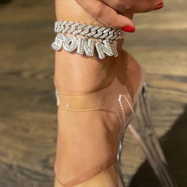 Customized Baguette 26 Initials Name Anklet Bracelet For Women Bling A-Z Letter Cuban Ankle Chain Beach Sandals Holiday Jewelry 260418