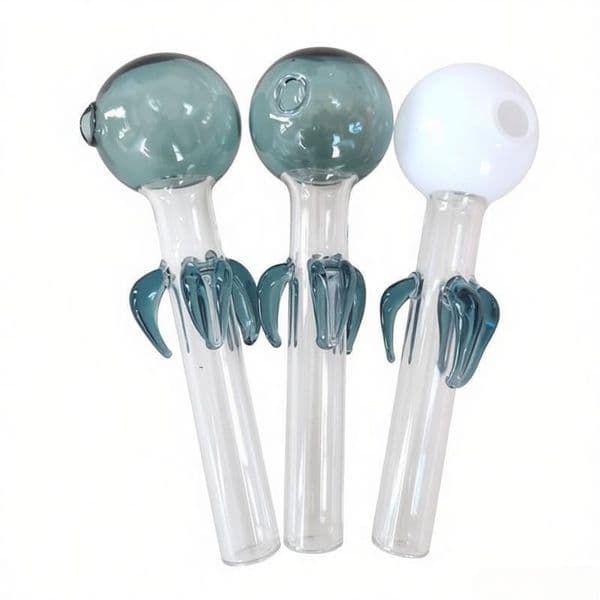 Wholesale 10cm Thick heady colorful Glass oil burner Pipes Manufacture Hookah bongs Extended colored fish shape glass straw tube nails pipe for smoking