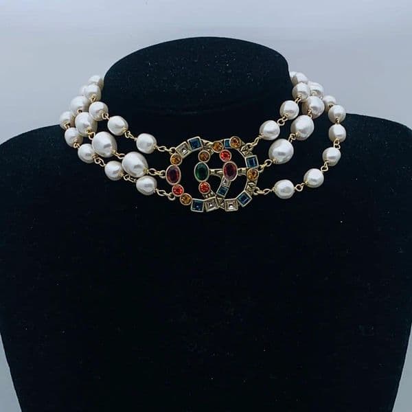 Extravagant Pearl Necklace Classical Jewerly Women's Necklace Choker Chain Diamond Crystal Geometry Copper Necklaces Chain Gifts High Quality Necklace