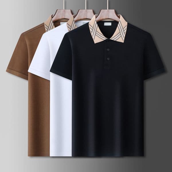 High quality designer mens T-shirt Polo shirt mens plaid warhorse embroidery classic diagonal plaid simple casual unisex shirt Q260425