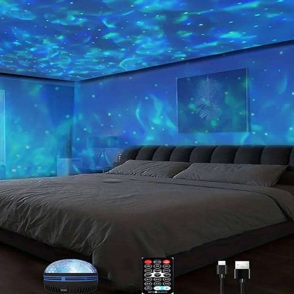 1pc Star Galaxy Projector, Water Ocean Wave Projector For Bedroom Night Light Room Decor With 7-Colors Patterns